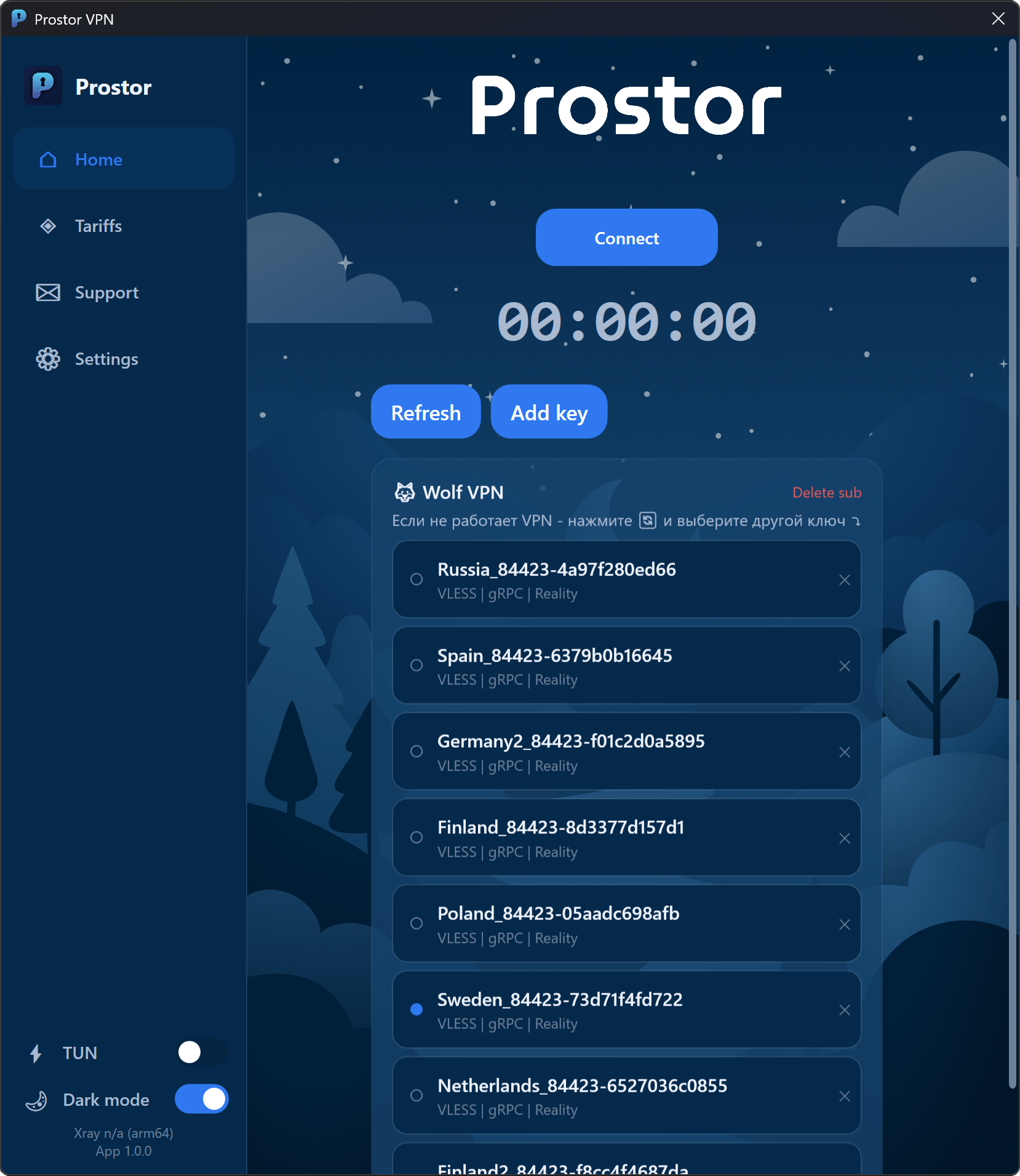 Окно приложения Prostor